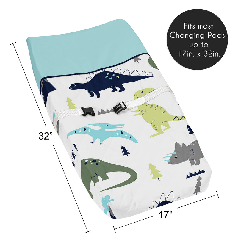 Mod Dinosaur Blue and Green Collection Changing Pad Cover