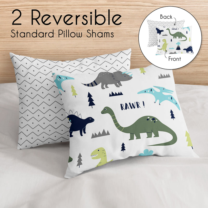 Mod Dinosaur Blue and Green Full/Queen Bedding Collection