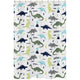 Mod Dinosaur Blue and Green Collection Shower Curtain