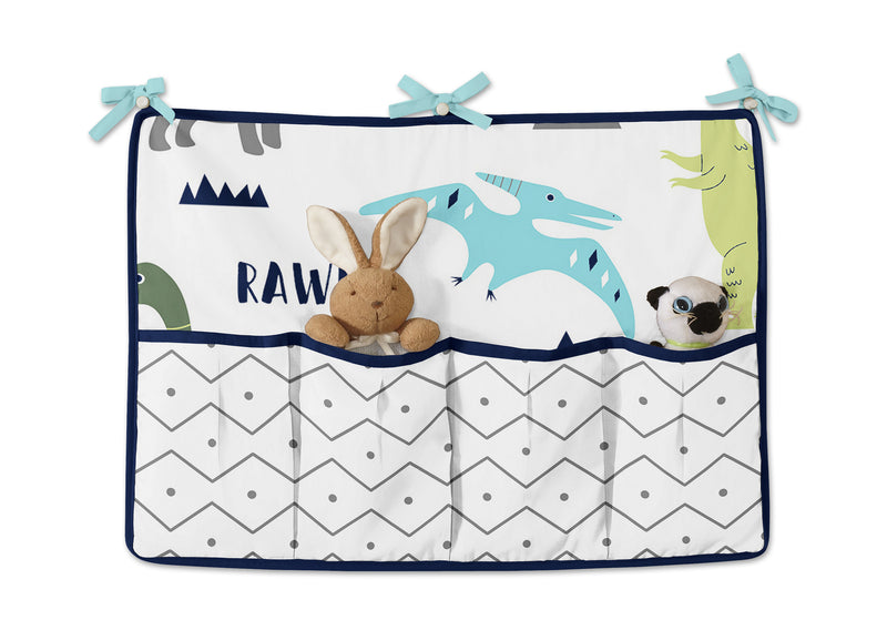 Mod Dinosaur Blue and Green 11 Piece Bumperless Crib Bedding Collection