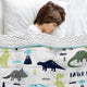 Mod Dinosaur Blue and Green Collection Toddler 5lbs Weighted Blanket for Kids