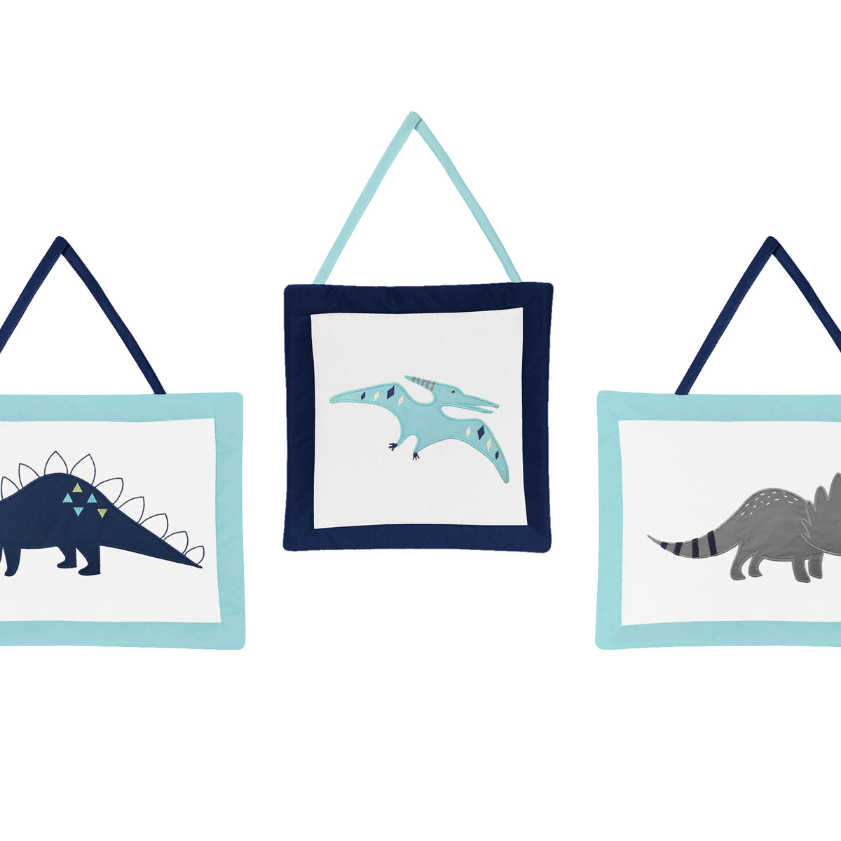 Mod Dinosaur Blue and Green 11 Piece Bumperless Crib Bedding Collection