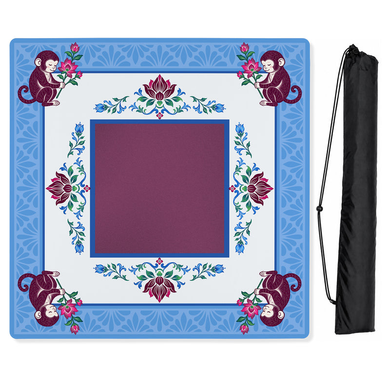 Blue Monkey Collection Mahjong Mat for Table - Shipped Rolled