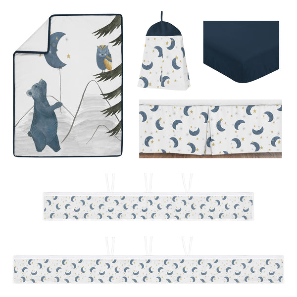 Moon Bear Collection Sweet Jojo Designs 6 Piece Crib Bedding + BreathableBaby Breathable Mesh Liner alternate view