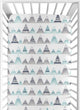 Mountains Grey and Aqua Collection Crib Sheet - Mountain Print
