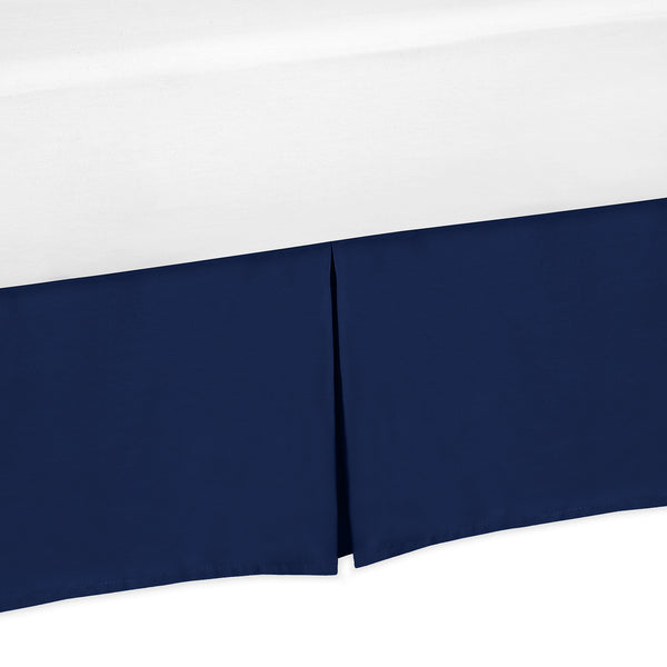 Solid Navy Blue Crib Bed Skirt