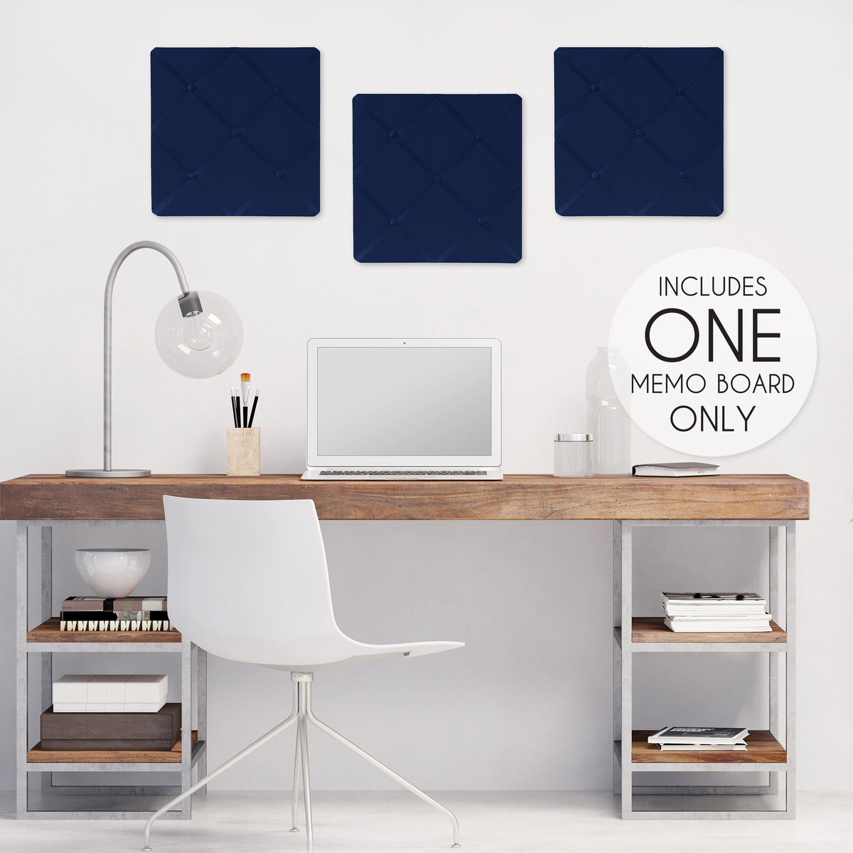 Stripe Navy and Lime Collection Fabric Memo Board