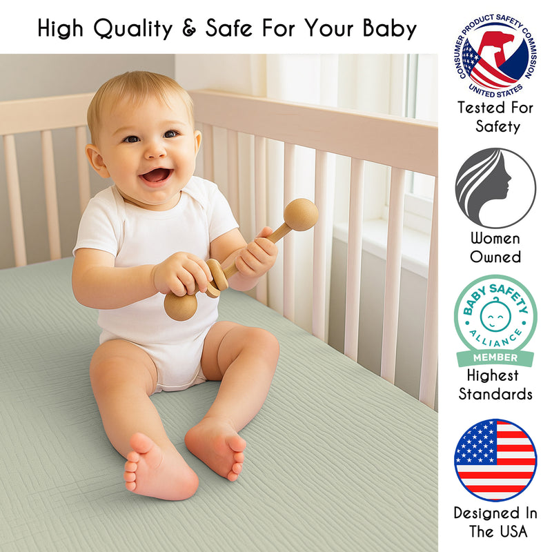 Farm Animals Collection 100% Cotton Muslin 2 Pack Crib Sheets