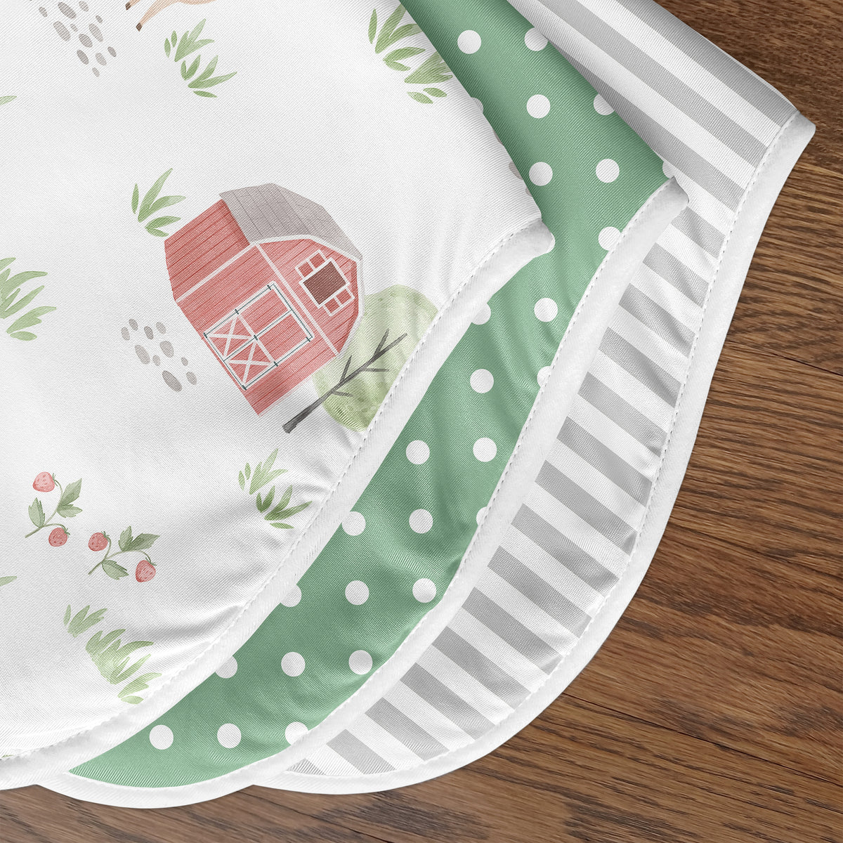 Farm Animals Collection Absorbent Burp Cloths - 3 Pack Set