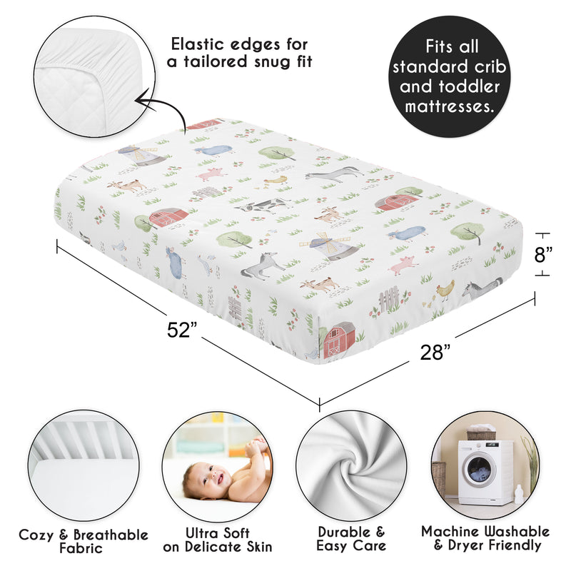 Farm Animals Collection Crib Sheet