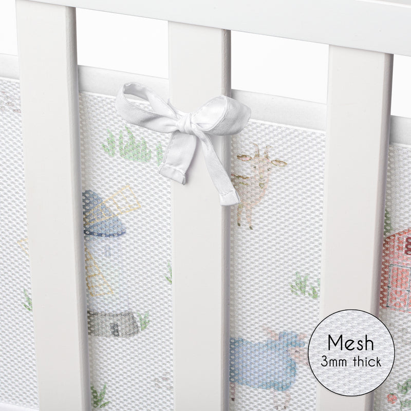 Farm Animals Collection Sweet Jojo Designs + BreathableBaby Breathable Mesh Crib Liner