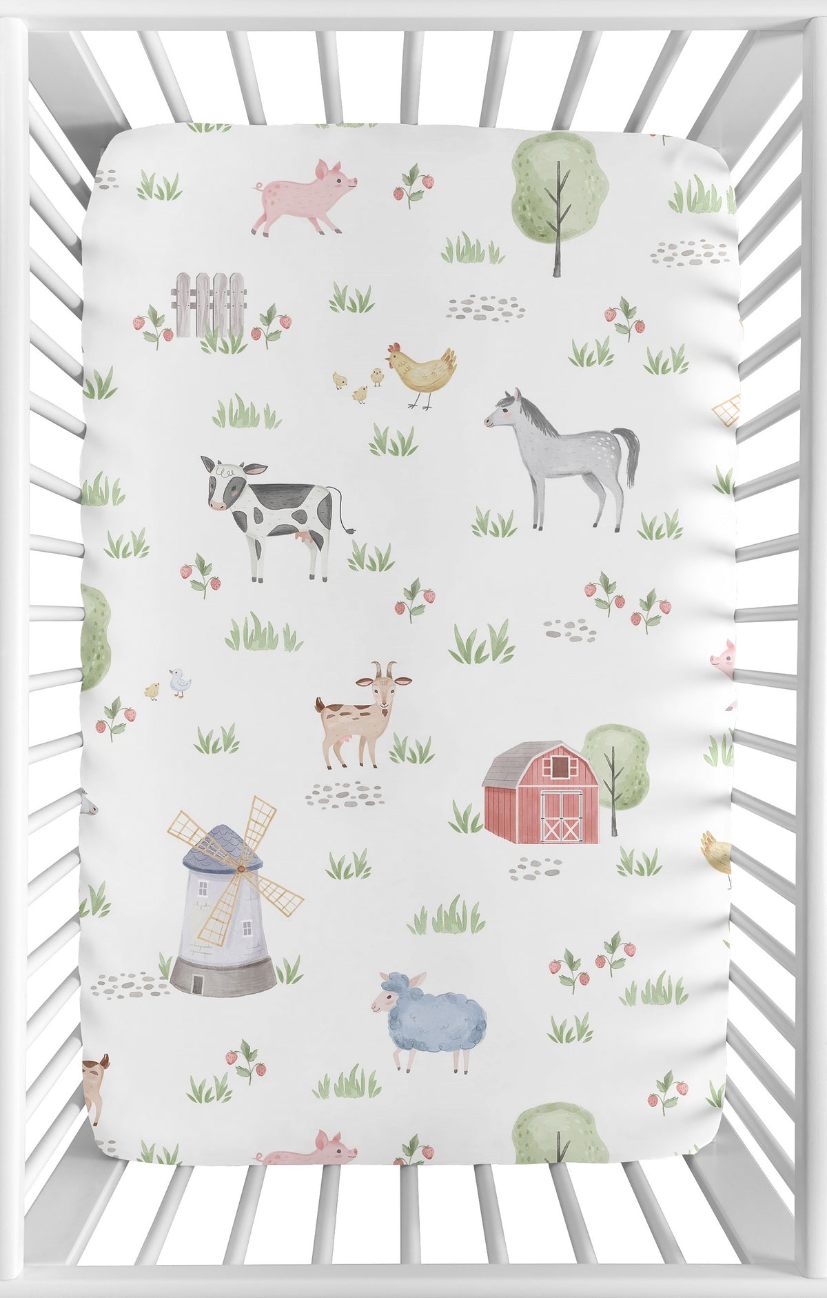 Farm Animals Collection Mini Crib Sheet