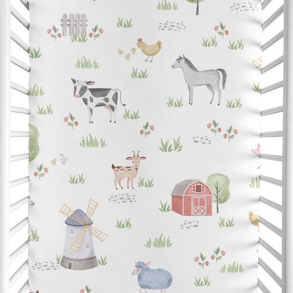 Farm Animals Collection Mini Crib Sheet