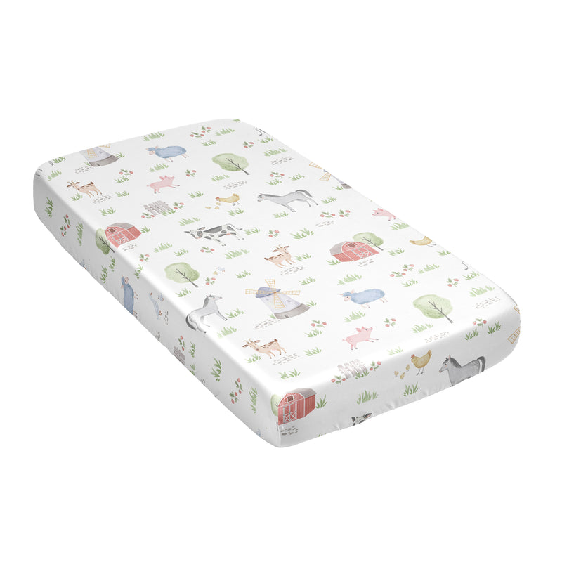 Farm Animals Collection Satin Fitted Crib Sheet