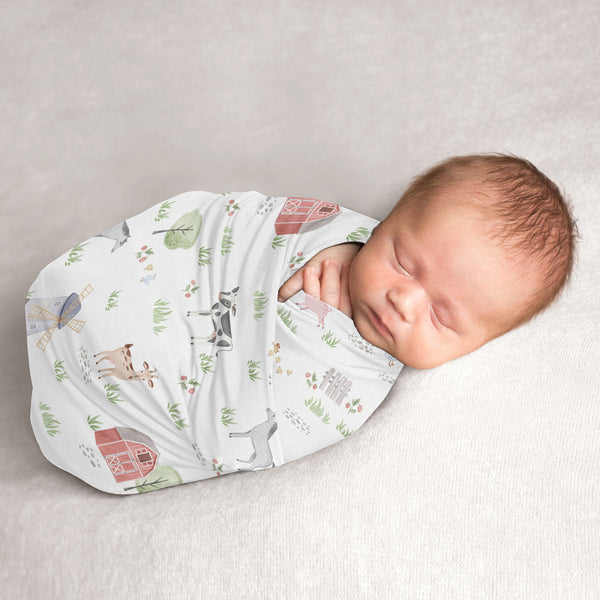 Farm Animals Collection Baby Swaddle Blanket