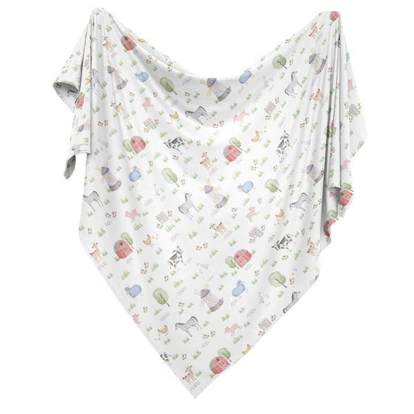 Farm Animals Collection Baby Swaddle Blanket alternate view