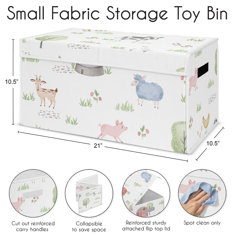 Farm Animals Collection Fabric Toy Bin Storage