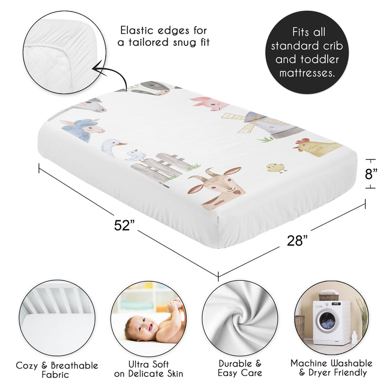 Farm Animals Collection Photo Op Crib Sheet