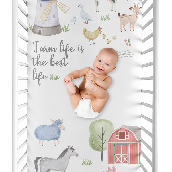 Farm Animals Collection Photo Op Crib Sheet - Farm Life