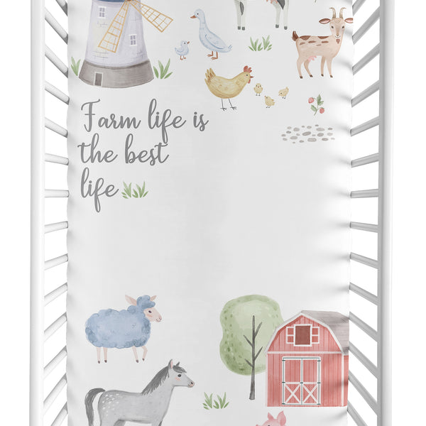 Farm Animals Collection Photo Op Crib Sheet - Farm Life alternate view