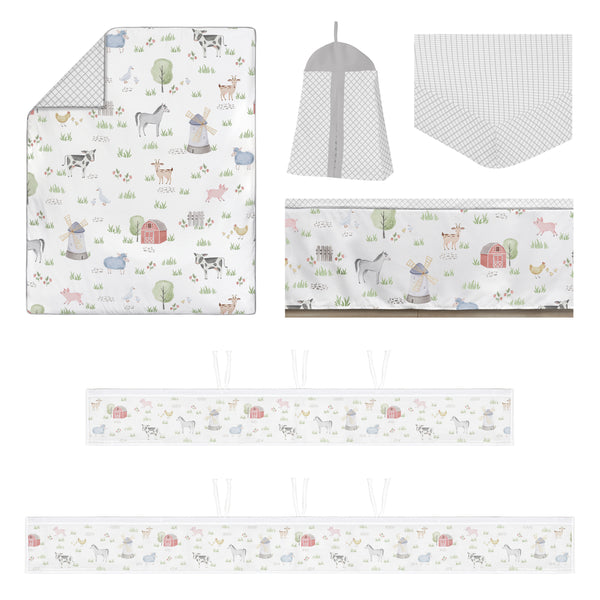 Farm Animals Collection Sweet Jojo Designs 6 Piece Crib Bedding + BreathableBaby Breathable Mesh Liner alternate view