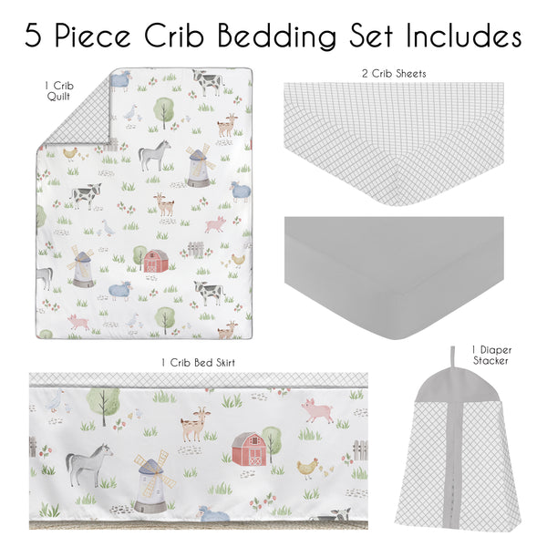 Farm Animals Collection 5 Piece Crib Bedding alternate view