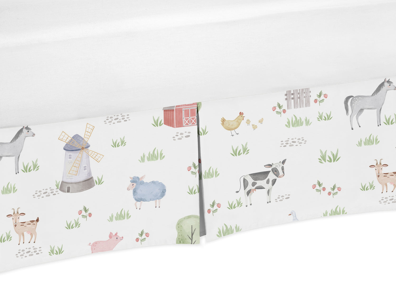 Farm Animals Collection Crib Bed Skirt