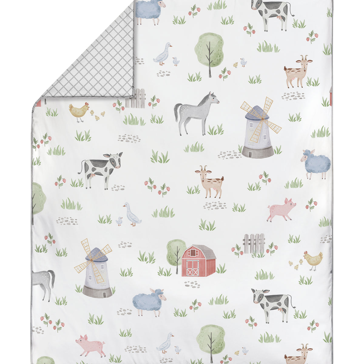 Farm Animals Collection Sweet Jojo Designs 6 Piece Crib Bedding + BreathableBaby Breathable Mesh Liner