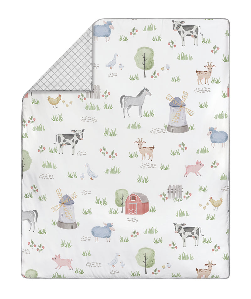 Farm Animals Collection Sweet Jojo Designs 6 Piece Crib Bedding + BreathableBaby Breathable Mesh Liner