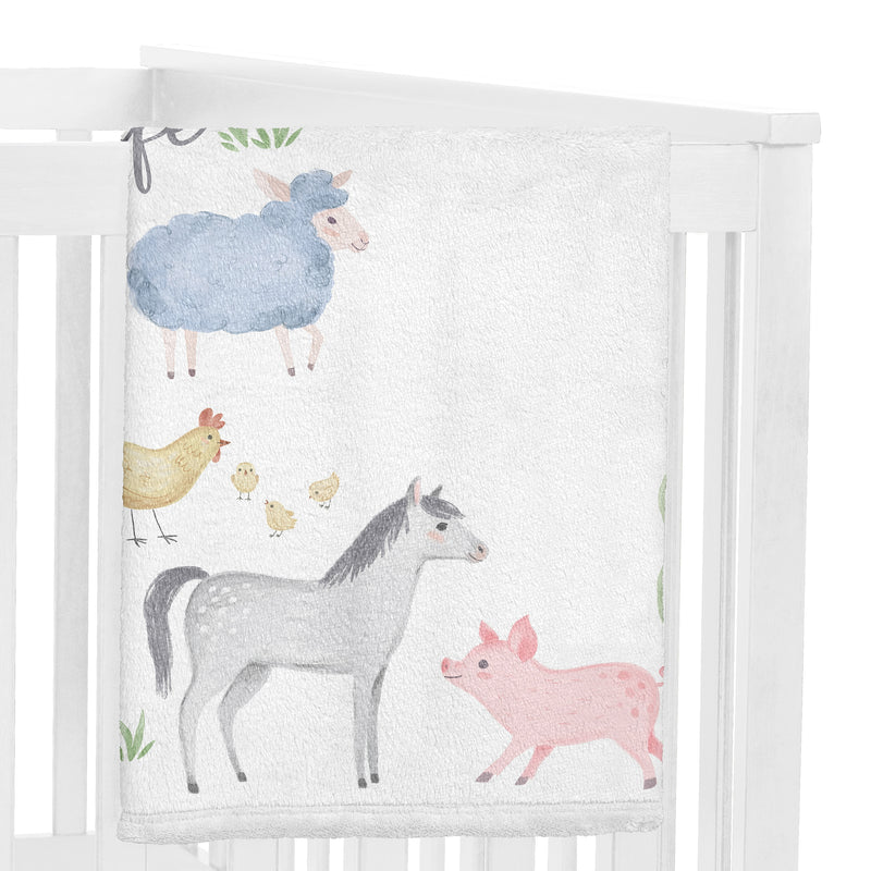 Farm Animals Collection Monthly Milestone Baby Blanket