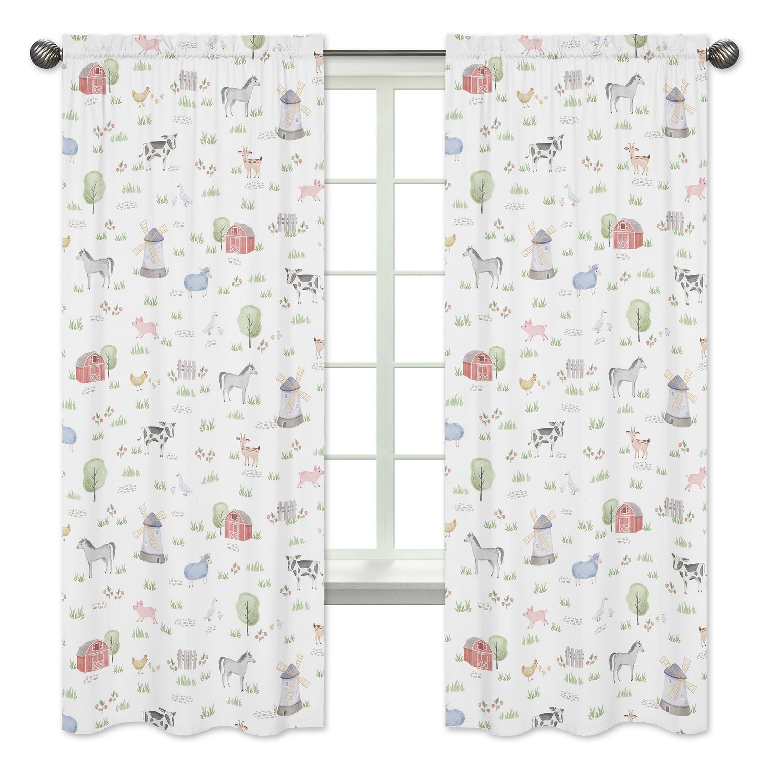 Farm Animals Collection Window Panels - Set of 2