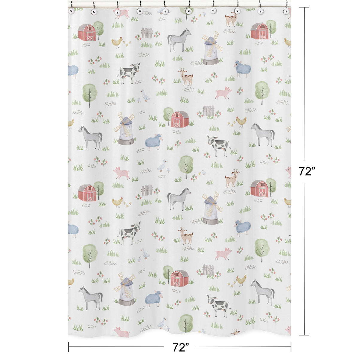 Farm Animals Collection Shower Curtain