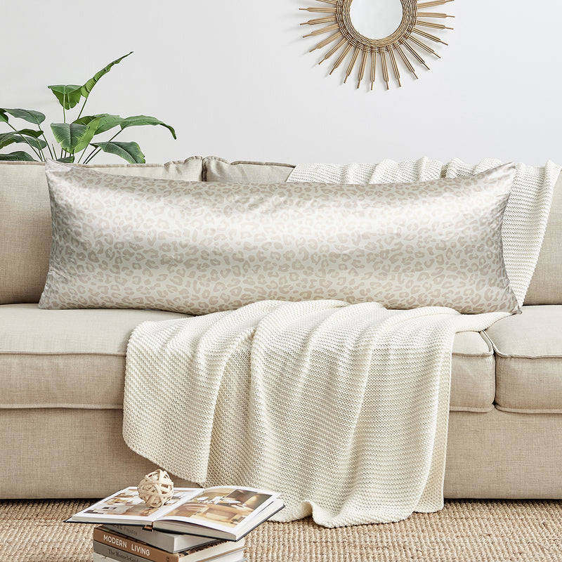Cheetah Ivory and Gold Collection Full Length Body Pillow Cover