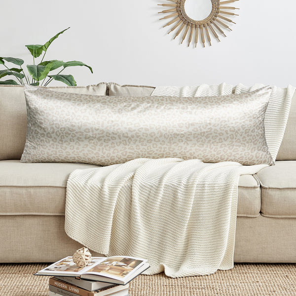 Cheetah Ivory and Gold Collection Full Length Body Pillow Cover