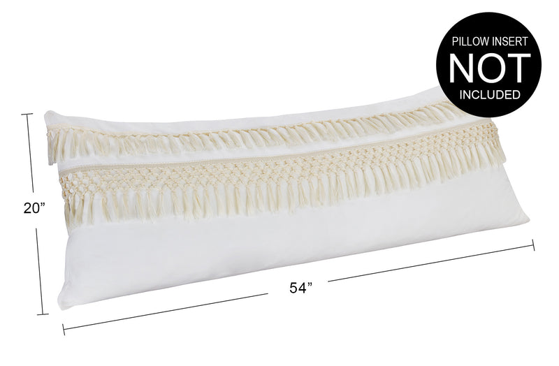 Boho Fringe Collection Tufted Tassel Full Length Body Pillow Cover