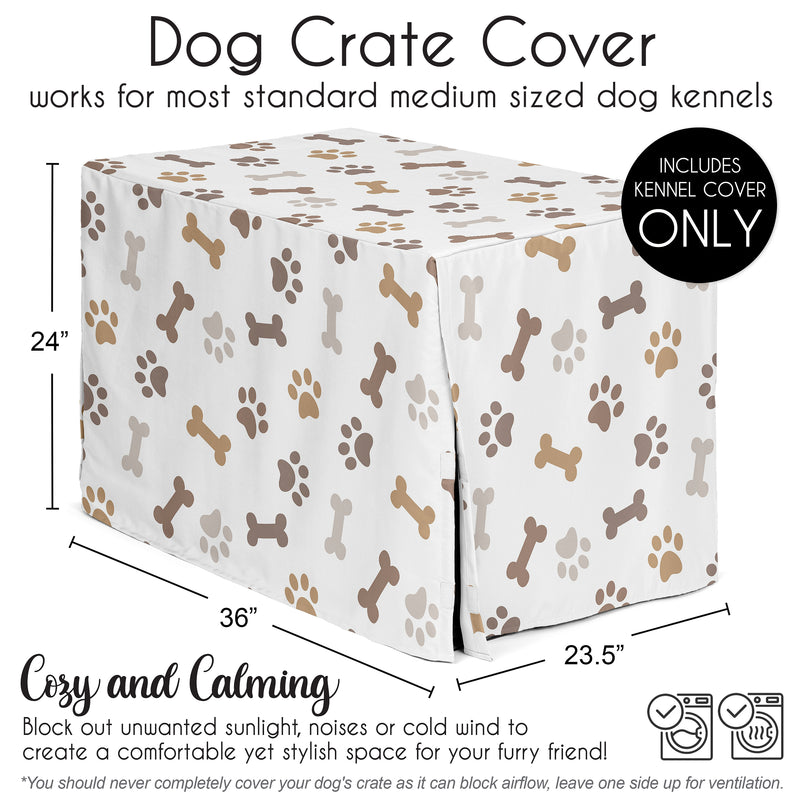 Paw and Bone Collection Dog Crate Kennel Cover 36in.