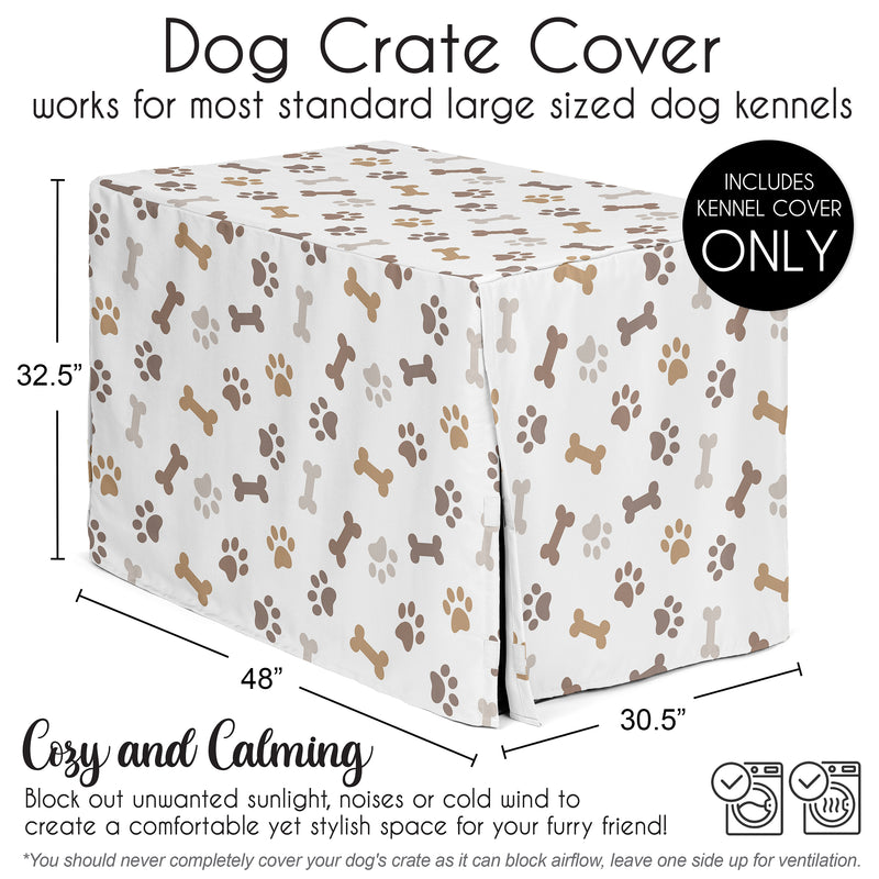 Paw and Bone Collection Dog Crate Kennel Cover 48in.