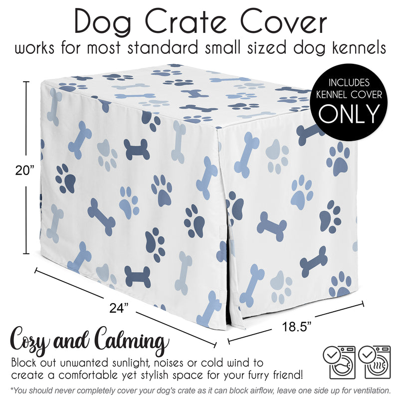 Paw and Bone Navy Blue Collection Dog Crate Kennel Cover 24in.