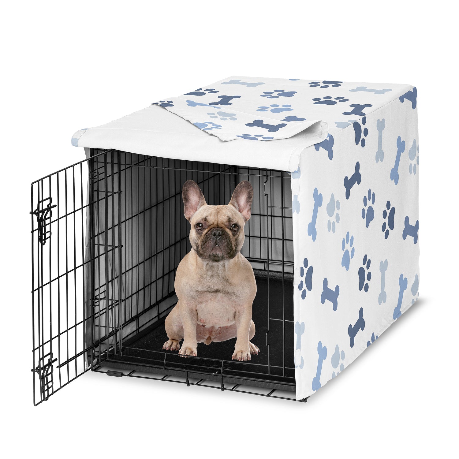 Paw and Bone Navy Blue Collection Dog Crate Kennel Cover 30in.