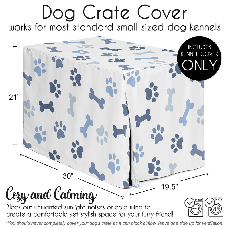Paw and Bone Navy Blue Collection Dog Crate Kennel Cover 30in.