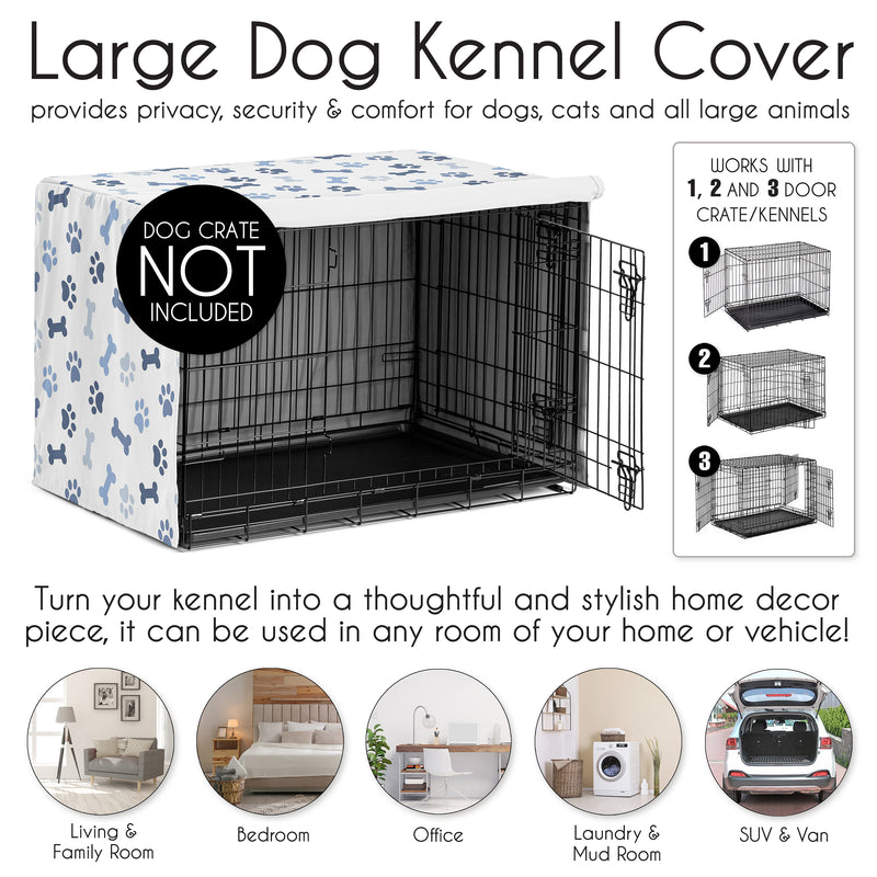 Paw and Bone Navy Blue Collection Dog Crate Kennel Cover 42in.