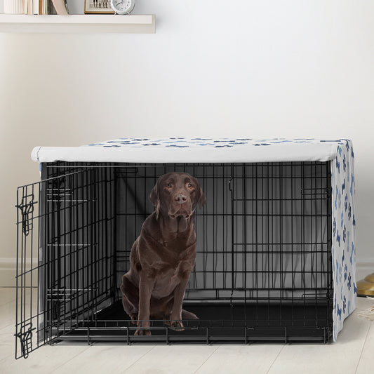 Paw and Bone Navy Blue Collection Dog Crate Kennel Cover 42in.