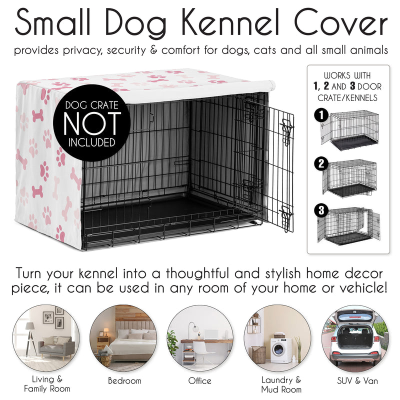 Paw and Bone Blush Pink Collection Dog Crate Kennel Cover 30in.