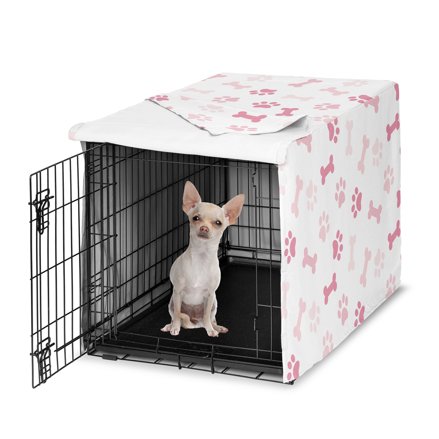 Paw and Bone Blush Pink Collection Dog Crate Kennel Cover 24in.