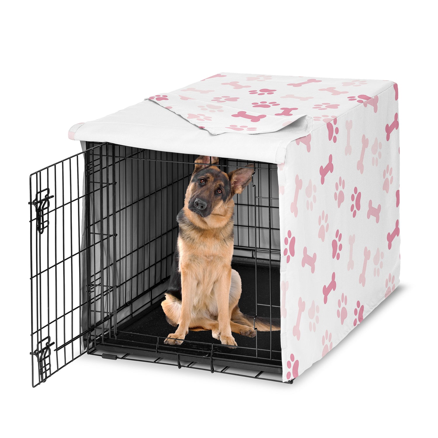 Paw and Bone Blush Pink Collection Dog Crate Kennel Cover 48in.
