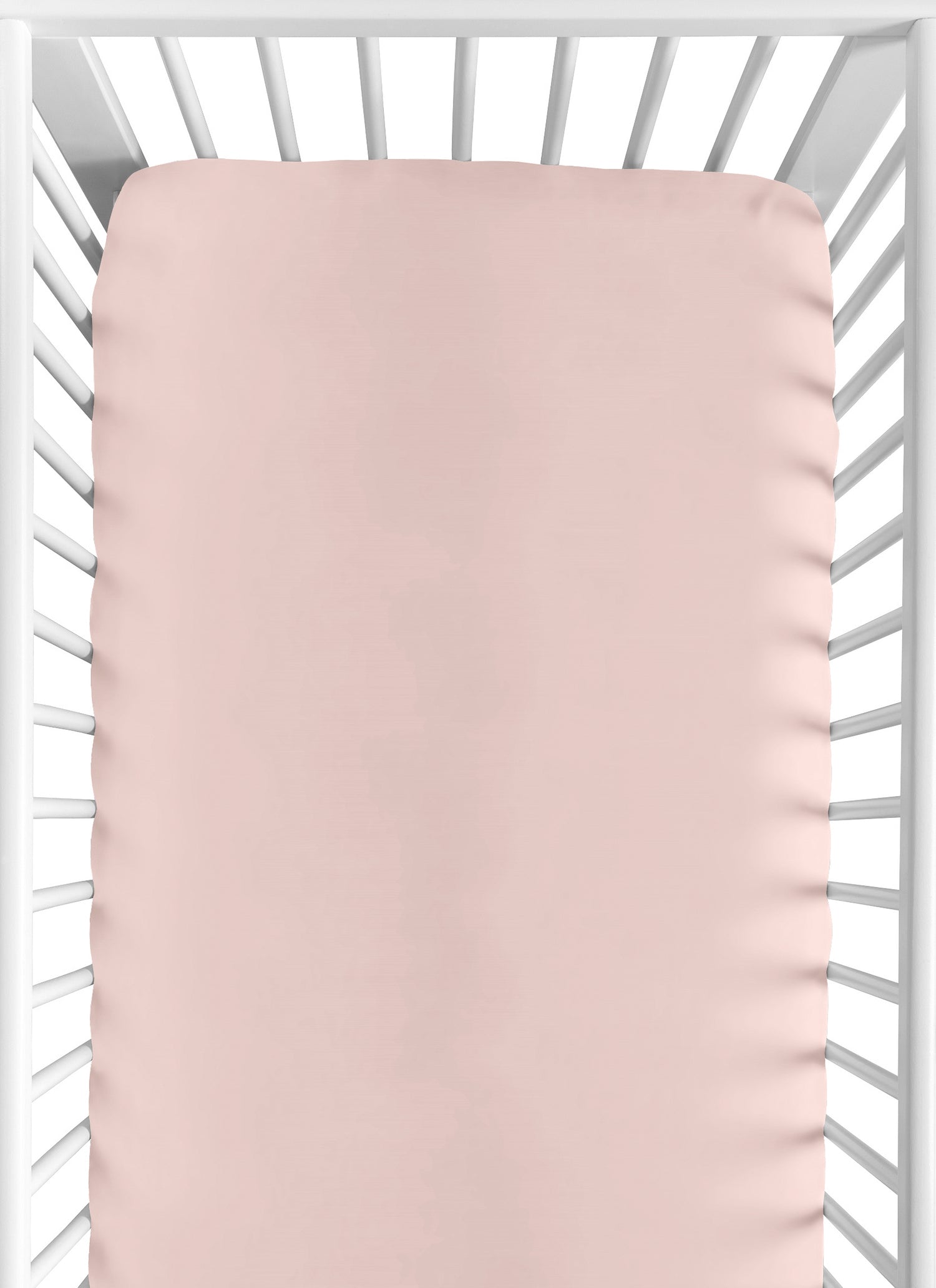 Peony Floral Garden Pink and Ivory Collection Crib Sheet - Solid Blush Pink