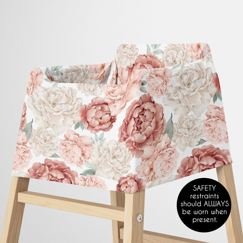 Peony Floral Garden Pink and Ivory Collection Multi Use Baby Car Seat and Nursing Cover