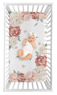Peony Floral Garden Pink and Ivory Collection Photo Op Crib Sheet