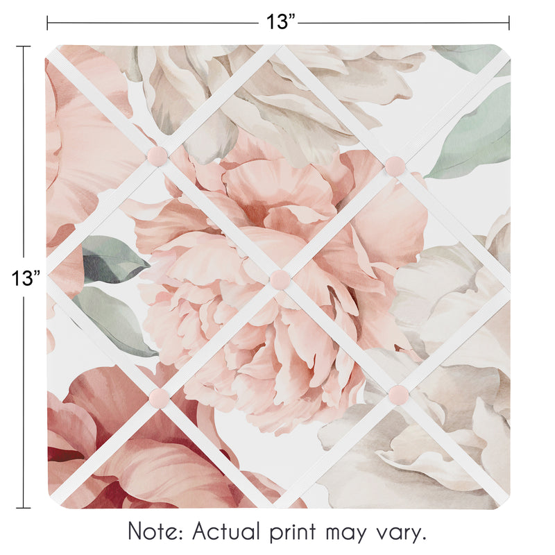 Peony Floral Garden Pink and Ivory Collection Fabric Memo Board