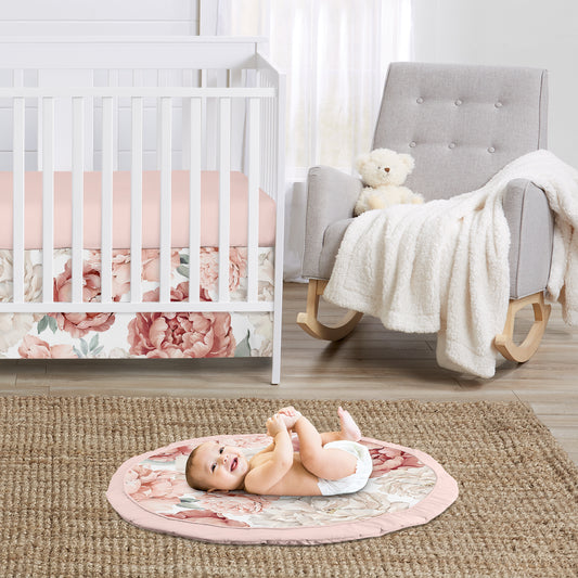 Peony Floral Garden Pink and Ivory Collection Playmat